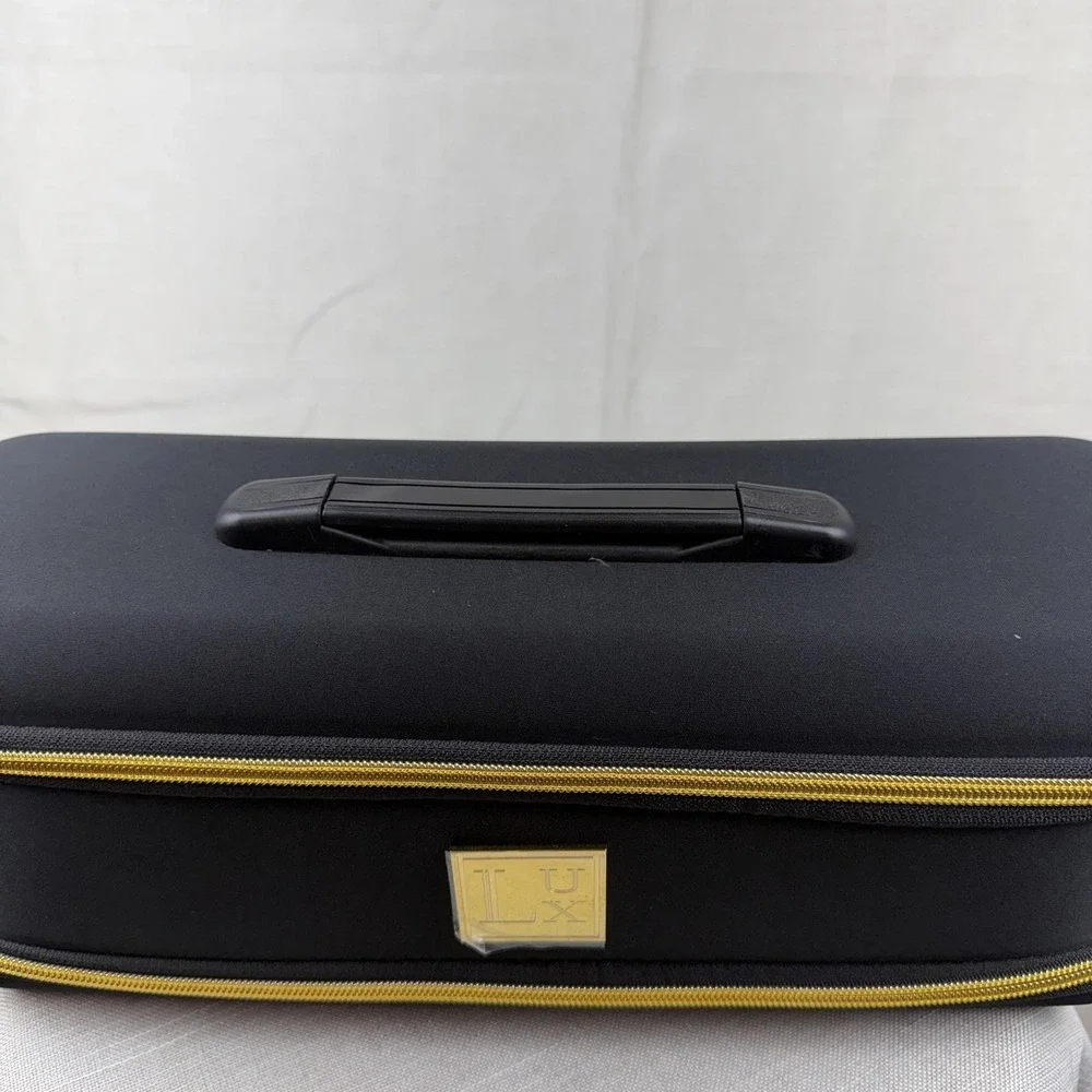 LUX Black Hard Shell Travel Case Organizer Bag Hairdryer Hot‎ Tools Storage